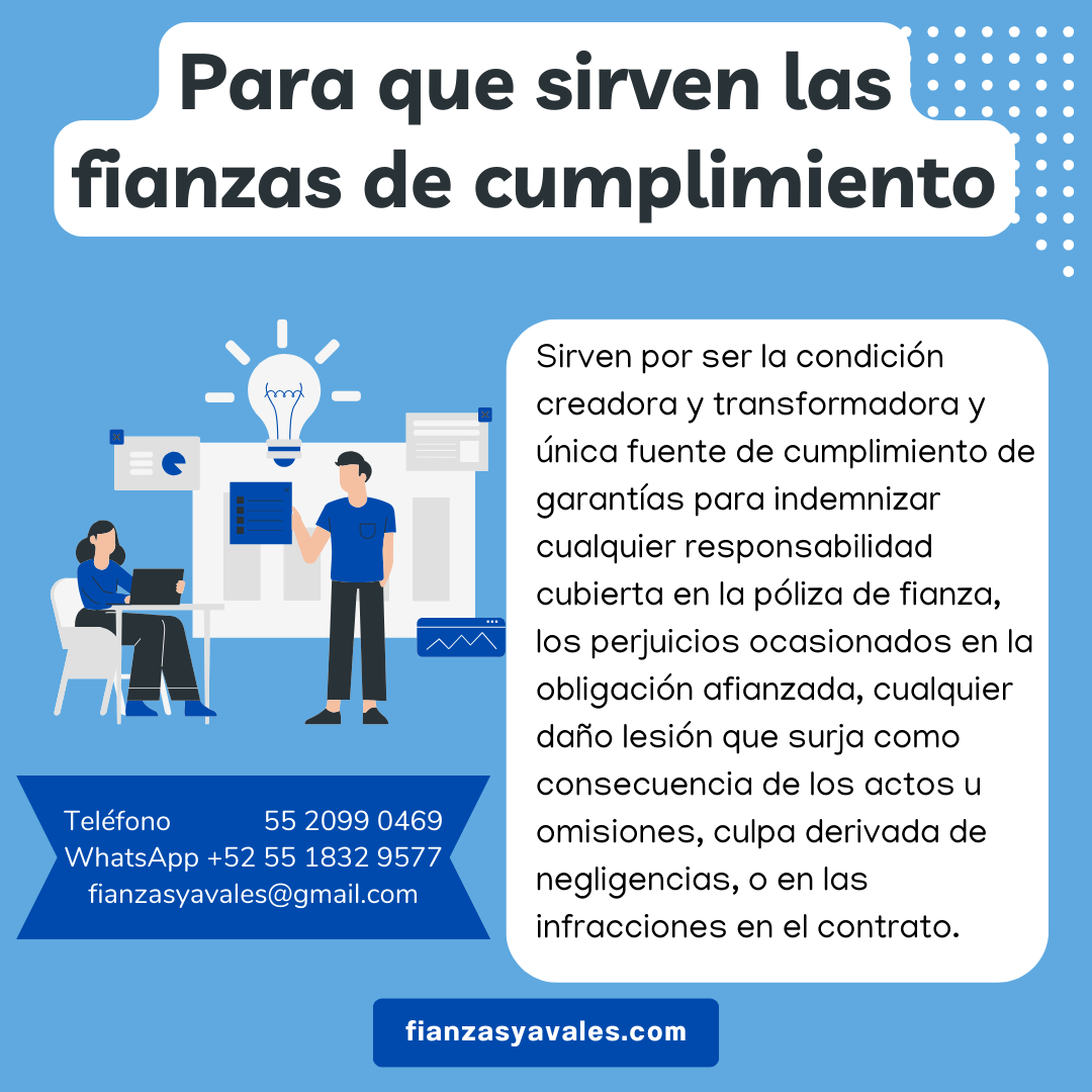 Infografía para que sirven las fianzas de cumplimiento